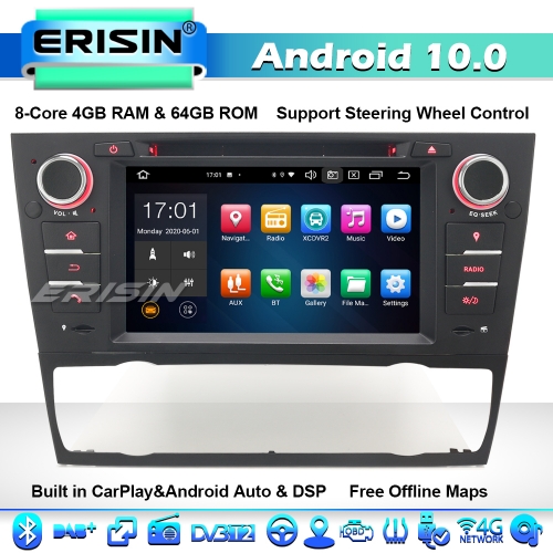 Erisin ES8167B 8-Core CarPlay Android 10.0 Car GPS Stereo Radio DAB+ BMW 3 Series E90 E91 E92 E93 DVD DSP 4G WiFi Bluetooth