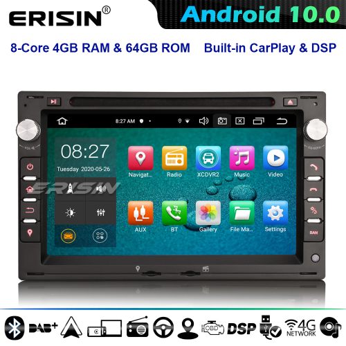 Erisin ES8186V 8-Core Android 10.0 Car Stereo GPS Radio SatNav For VW Bora Jetta Golf MK4 Seat T5 POLO CD 4G DSP CarPlay 4G WiFi BT
