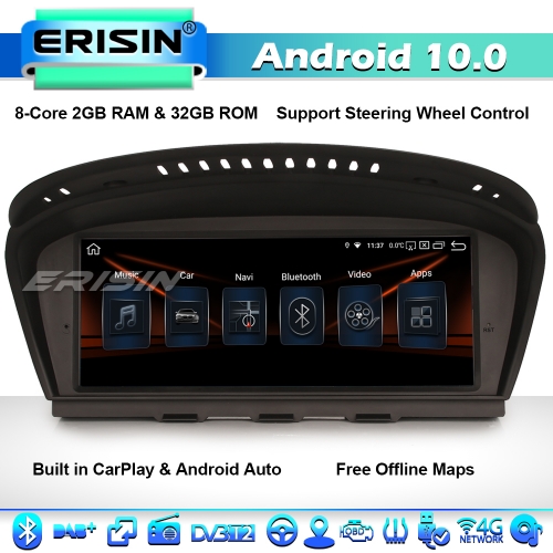 autoradio multimedia android 12 pour BMW Série 3 E90 E91 E92 E93 Série 5 E60  E61 Série 6 E63 E64