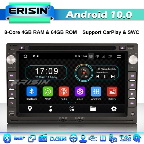 Erisin ES6986V 8-Core Android 10.0 Car Stereo For VW Polo Golf MK4 TRANSPORTER Bora T5 Peugeot 307 Ford CarPlay DAB+ SWC CarPlay