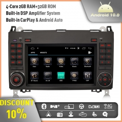 Erisin ES3172B Android 10.0 Autoradio Radio Mercedes Benz A/B Class Vito Viano Sprinter VW Crafter DAB+ OBD 2G RAM+32GB ROM