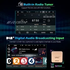 Erisin ES7941U 7" HD Double Din Android 9.0 Car Stereo GPS Satnav WiFi TPMS DAB+ Radio DVR DTV-IN OBD2 4G