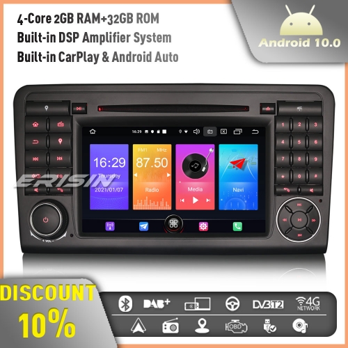 Erisin ES2783L CarPlay Android 10.0 Car Stereo Head Unit Radio GPS Sat Nav for Mercedes Benz S/CL Class W220 W215 DAB+ 4G DVD SWC Bluetooth 32GB ROM