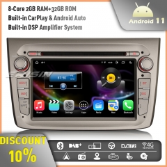 Erisin ES8630M Android 11 8-Core Car Stereo GPS SatNav Radio for Alfa Romeo Mito DAB+ Wireless CarPlay Andriod Auto Bluetooth 4G WiFi DVD USB TPMS OBD