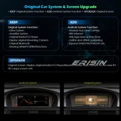 Erisin ES3660B 8.8" Android 11 Car Stereo GPS Sat Nav for BMW 3er E90 E91 E92 E93 5er E60 E61 6er E63 E64 DAB+ CarPlay WiFi Bluetooth 64GB DAB+ TPMS