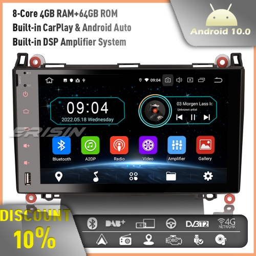 Erisin ES6992BN 9" Android 10.0 Autoradio GPS Radio for Mercedes A/B Class Sprinter Vito Viano VW Crafter Sprinter DAB+ CarPlay DSP WIFI OBD2 64GB
