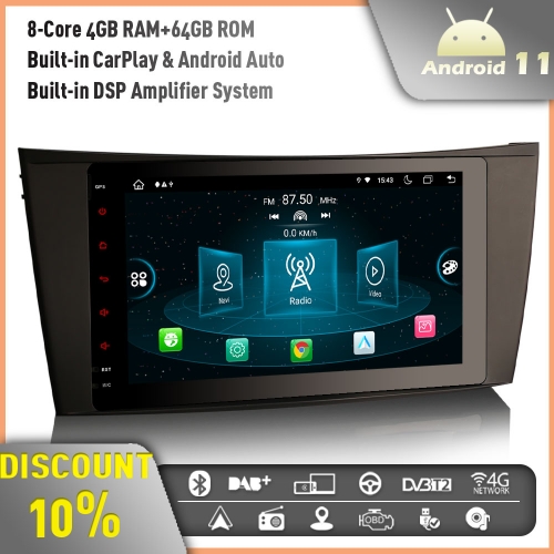 Erisin ES8980E 8-Core Android 11 Car Stereo DAB+ Radio GPS Sat Nav for Mercedes-Benz G/CLS/E Class W211 W219 W463 4GB RAM+64GB ROM