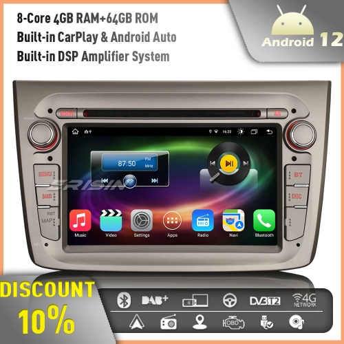 Erisin ES8830M 8-Core Android 12 DAB+ Radio Car Stereo GPS Sat Nav for Alfa Romeo Mito 7" Touch Screen CarPlay Android Auto OBD2 4GB RAM+64GB ROM