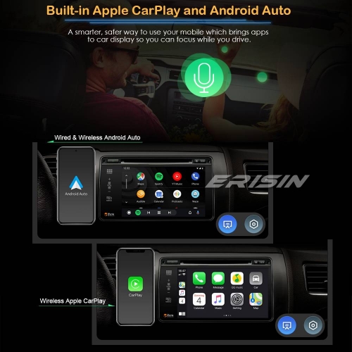 Erisin ES8539B Android 12 DAB+ DVD Car Stereo GPS Radio for BMW 5 Series  E39 E53 X5 M5 Support Bluetooth 5.0 CarPlay Android Auto WiFi OBD2 4GB+64GB