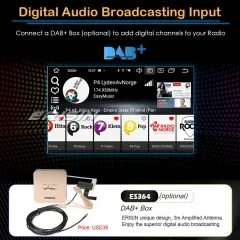 Erisin ES8552V 9 Inch Android 12 DAB+ Car Stereo GPS Radio for VW Crafter ŠKODA Yeti Amarok Caddy Polo Bluetooth 5.0 CarPlay Android Auto WiFi 64GB