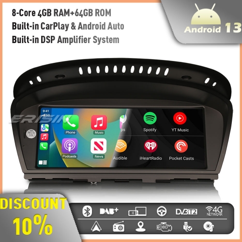 Erisin ES3360C 8-Core 8.8" CarPlay Android 13 Car Stereo GPS DAB+ for BMW 3 Series E90 E91 5 Series E60 E61 6 Series E63 E64 CCC IPS WiFi BT 4GB+64GB