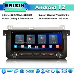 Erisin ES8988B 8.8" 4GB+64GB 8-Core Android 12 Car Stereo GPS Sat Navi CarPlay  for BMW 3 Series E46 Rover 75 MG ZT DAB+Bluetooth Radio WiFi HD Screen