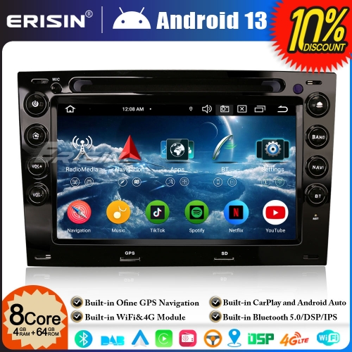 ESSGOO 7 Inch Android 14 Car Stereo - 2DIN, 4+64GB, Apple Carplay, GPS, WiFi, Bluetooth