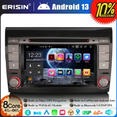 Erisin ES8571F Android 13 8-Core Car Stereo GPS Sat Nav DVD Radio for FIAT BRAVO 7" Touch Screen DAB+ BT 5.0 CarPlay Android Auto WiFi OBD2 4GB+64GB