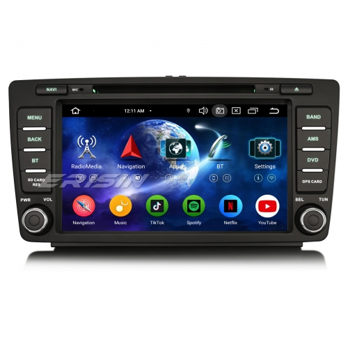 Erisin ES6726SN 8-Core 64GB Android 14 DAB+ Car Stereo GPS Sat Nav DVD for Skoda Octavia Yeti Rapid Superb Roomster BT 5.0 CarPlay Android Auto WiFi