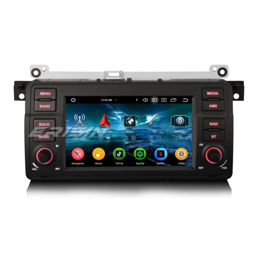 Erisin ES5746BN 7 Inch 8-Core Android 14 Car Stereo GPS Sat Nav Radio for BMW 3 Series E46 Rover 75 MG ZT BT 5.0 DAB+Wireless CarPlay DSP WiFi 4G+64GB