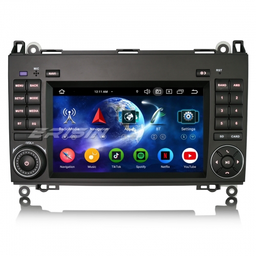 Erisin ES5772BN 4G+64GB Android 14 Car Stereo GPS Satnav Radio for Mercedes A/B Class W169 W245 Sprinter Viano Vito VW Crafter BT 5.0 CarPlay WiFi DSP