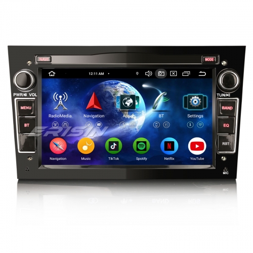 Erisin ES5760PBN 8-Core 64GB Android 14 Car Stereo GPS Sat Nav for Opel VAUXHALL Antara Astra Corsa C/D Vectra Meriva Signum BT 5.0 DAB+ CarPlay WiFi