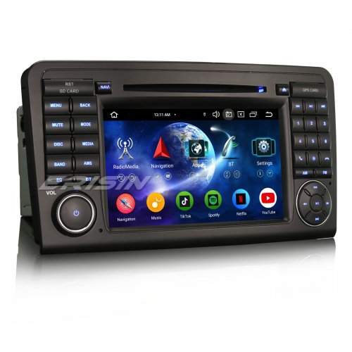 Erisin ES6783LN 8-Core 64GB Android 14 Car Stereo GPS Sat Nav DVD Player for Mercedes Benz ML/GL-Class W164 X164 BT 5.0 DAB+Wireless CarPlay DSP WiFi