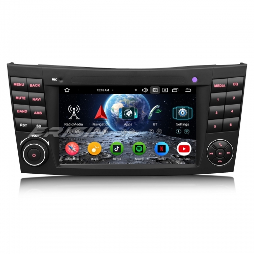 Erisin ES5781EN 8-Core 4G+64GB Android 14 Car Stereo GPS Satnav Radio for Mercedes E/CLS Class W211 W219 7" BT 5.0 Wireless CarPlay Android Auto WiFi