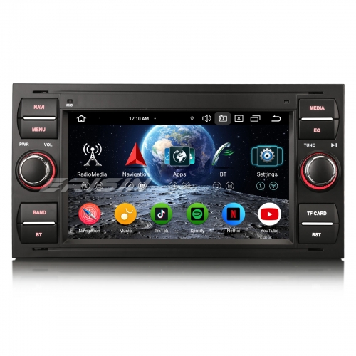 Erisin ES5766FBN Android 14 Car Stereo GPS Satnav Radio for Ford S/C-Max Focus Galaxy Kuga Connect Fiesta Transit BT 5.0 CarPlay DAB+WiFi DSP 4GB+64GB