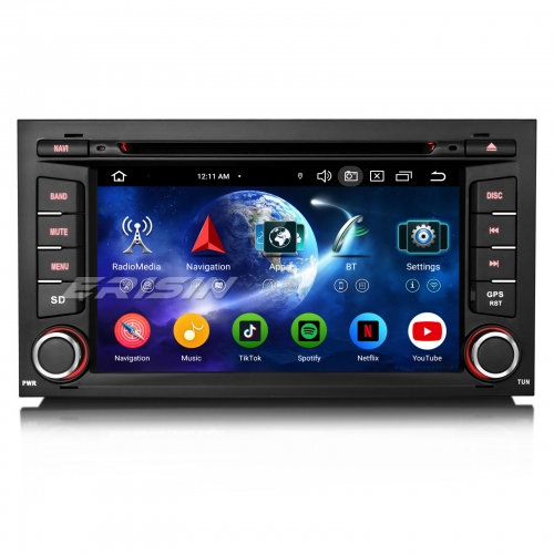 Erisin ES6732SN 8-Core 4G+64GB Android 14 DAB+ Car Stereo GPS Sat Nav DVD Player for Seat Leon 7" Support BT 5.0 CarPlay Android Auto WiFi OBD2 Canbus