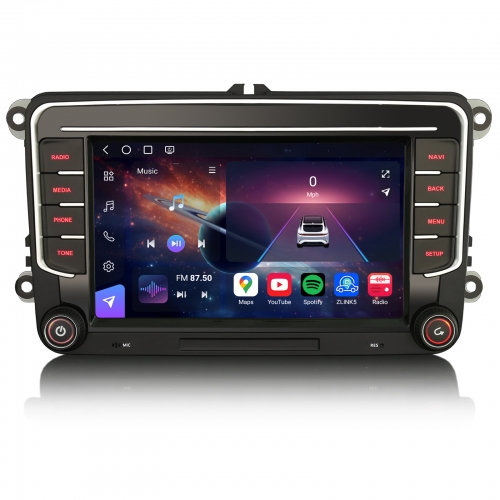 Erisin ES9035V 7" 8-Core 8GB+128GB Android 14 Car Stereo GPS Sat Nav for VW Golf Mk5/6 Passat B6 Skoda Touran Seat Skoda DAB+Wireless CarPlay DSP WiFi