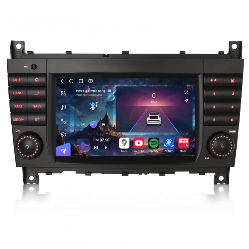Erisin ES9069C 7" 8-Core 8GB+128GB Android 14 Car Stereo GPS Sat Nav for Mercedes C/CLC/G Class W203 W463 DAB+ Wireless CarPlay Android Auto WiFi 4G