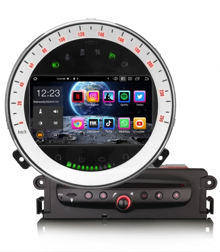 Erisin ES8618M 6GB+128GB Android 14 8-Core Car Stereo GPS Sat Nav DVD Player for BMW Mini Cooper 7" Touch Screen DAB+ BT 5.0 CarPlay Android Auto WiFi