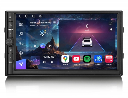 Erisin ES9036U Qualcomm 8-Core 8GB+128GB Android 14 Double Din Car Stereo GPS Sat Nav 7 inch Touch Screen 2 Din Radio IPS CarPlay Android Auto BT DAB+