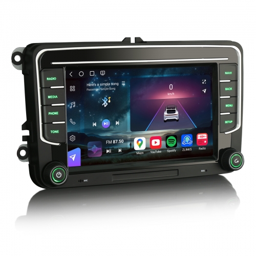 Erisin ES9035V 7" 8-Core 8GB+128GB Android 14 Car Stereo GPS Sat Nav for VW Golf Mk5/6 Passat B6 Skoda Touran Seat Skoda DAB+Wireless CarPlay DSP WiFi