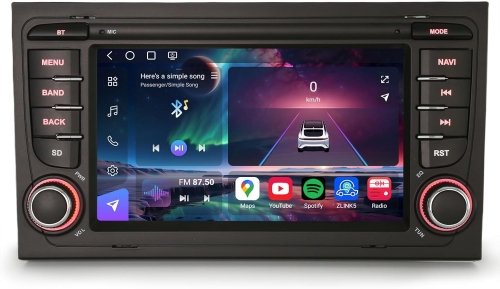 Erisin ES9074A 7" 8-Core 8+128GB Android 14 Car Stereo SatNav GPS for AUDI A4 S4 RS4 8E 8F B9 B7 RNS-E Seat Exeo DAB+ CarPlay Android Auto WiFi BT USB