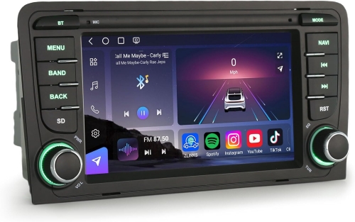 Erisin ES9073A 7" 8-Core 8GB+128GB Android 14 Car Stereo SatNav GPS for AUDI A3 S3 RS3 RNSE-PU DAB+ CarPlay Android Auto WiFi 4G BT 5.1 USB Canbus SWC