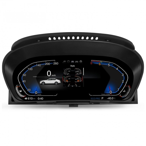 Erisin ES4805B 12.3 Inch Car LCD Dashboard Digital Gauge Cluster for BMW 5 Series E60 E61 X5 E70 X6 E71 CiC/CCC Support SWC HD LCD Screen 1920x720 8GB