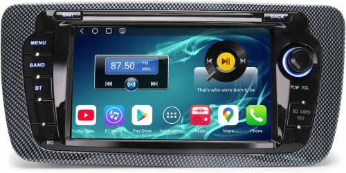 Erisin Qualcomm ES6622S 4G+64GB 7" 8-Core Android 14 Car Stereo GPS Sat Nav for Seat Ibiza DAB+ Wireless CarPlay Android Auto Bluetooth 5.1 DSP WiFi