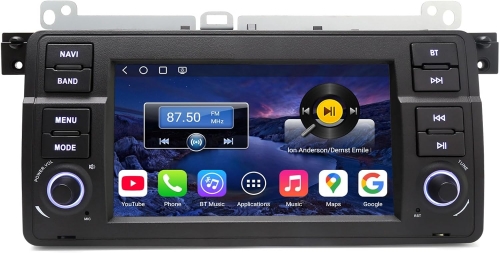 Erisin Qualcomm ES6646B 4GB+64GB 7" 8-Core Android 14 Car Stereo GPS Sat Nav for BMW Series 3 E46 318 320 MG ZT Rover 75 DAB+ CarPlay Android Auto BT