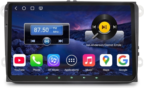 Erisin Qualcomm ES6691V 64GB 9" 8-Core Android 14 Car Stereo GPS Sat Nav for VW Golf Mk5/6 Passat B6 Polo Skoda Touran Seat Skoda DAB+CarPlay DSP WiFi