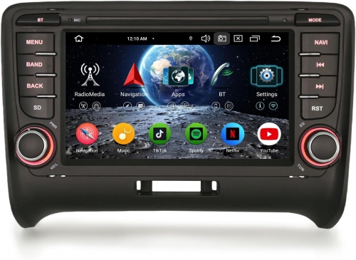 Erisin ES5577A 8-Core 4+64GB Android 16 Car Stereo GPS Satnav Radio for AUDI TT MK2 7 Inch Radio BT 5.0 Wireless CarPlay Android Auto WiFi DSP Canbus