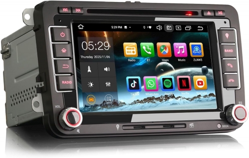 Erisin ES8548V Android 14 8-Core 64GB Car Stereo GPS Sat Nav DVD for VW Golf Mk5 Mk6 Passat B6 Skoda Touran Seat Skoda 7" DAB+ Radio BT 5.0 CarPlay