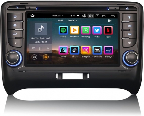 Erisin ES8579T Android 14 8-Core Car Stereo GPS Sat Nav DVD Radio for AUDI TT MK2 7" Touch Screen DAB+ BT 5.0 CarPlay Android Auto WiFi OBD2 4GB+64GB