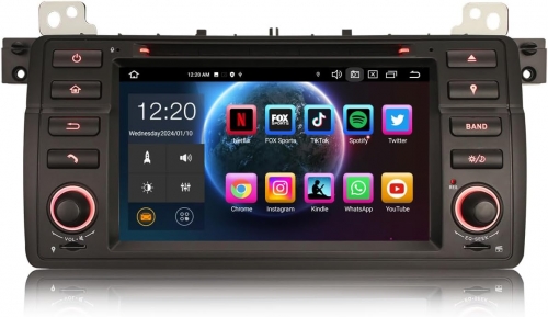 Erisin ES8546B Android 14 DAB+ Car Stereo GPS Radio for BMW 3er E46 M3 MG ZT Rover 75 Bluetooth 5.0 CarPlay Android Auto WiFi OBD2 DVR 8-Core 4GB+64GB