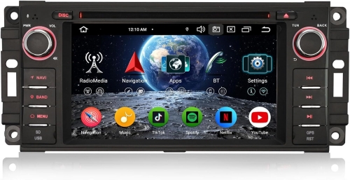 Erisin ES6562J 8-Core 64GB Android 16 DAB+ Car Stereo GPS Sat Nav DVD Player for Jeep Compass Wrangler Chrysler BT 5.0 CarPlay Android Auto WiFi OBD2