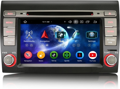Erisin ES6571F 8-Core 4GB+64GB Android 16 Car Stereo GPS Sat Nav DVD Player for  Fiat Bravo 7" BT 5.0 DAB+ Wireless CarPlay Android Auto DSP WiFi OBD2