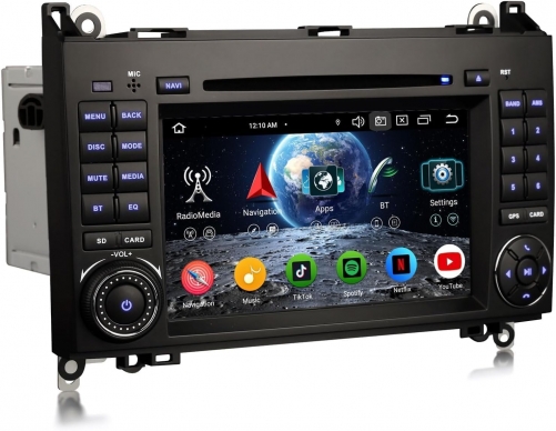 Erisin ES6572B 8-Core Android 16 Car Stereo GPS Sat Nav for Mercedes A/B Class W169 W245 Sprinter Viano VW Crafter BT 5.0 DAB+CarPlay DSP WiFi 4G+64GB