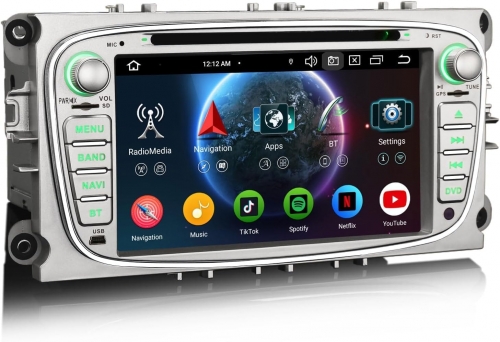 Erisin ES6568FS 8-Core 64GB Android 16 Car Stereo GPS Sat Nav DVD Player for Ford Mondeo Focus S-Max C-Max Galaxy BT 5.0 DAB+ CarPlay DSP WiFi OBD2 4G