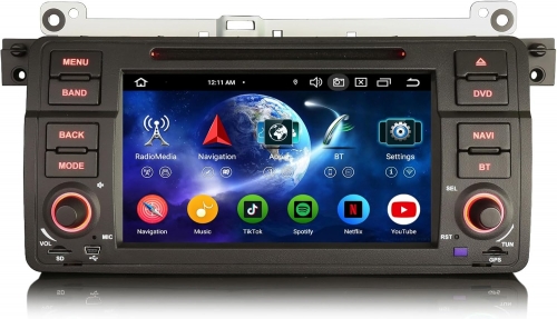Erisin ES6546B 7" 8-Core Android 16 Car Stereo GPS Sat Nav DVD Player for BMW 3 Series E46 Rover 75 MG ZT BT 5.0 DAB+Wireless CarPlay DSP WiFi 4G+64GB