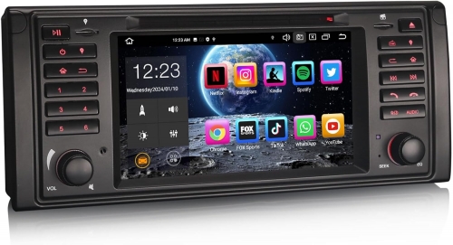 Erisin ES8539B Android 14 DAB+ DVD Car Stereo GPS Radio for BMW 5 Series E39 E53 X5 M5 Support Bluetooth 5.0 CarPlay Android Auto WiFi OBD2 4GB+64GB