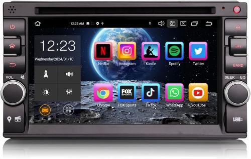 Erisin ES8536U 8-Core 4GB RAM+64GB ROM Android 14 Double Din Car Radio GPS Stereo DVD Player for Nissan DAB+ Bluetooth 5.0 CarPlay Android Auto IPS
