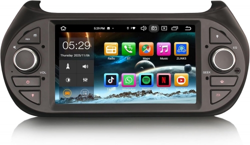 Erisin ES8575F 8-Core Android 14 DAB+ Car Stereo Satnav for Fiat Fiorino Qubo Citroen Nemo Peugeot Bipper Bluetooth 5.0 CarPlay Android Auto WiFi OBD