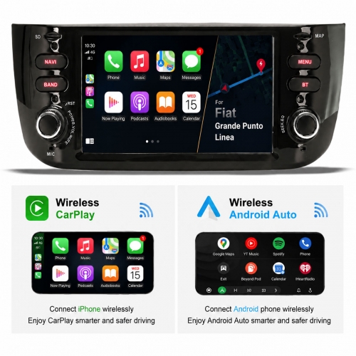 Erisin ES6561P 4+64GB Android 16 DAB+ Car Stereo GPS Satnav Radio for Fiat Grande Punto Linea 6.2" Touchscreen BT 5.0 Wireless CarPlay WiFi DSP CANbus